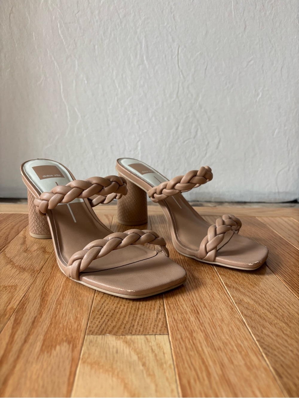 Dolce Vita Braided Nude Block Heel Sandals